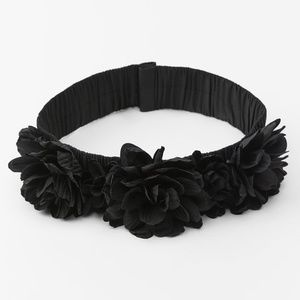 Zara limited edition fabric floral black belt